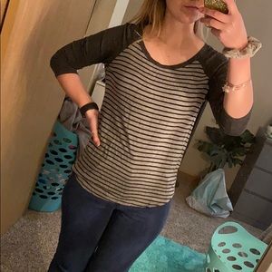Grey and black striped shirt